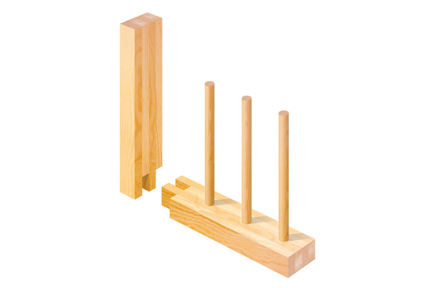 Finnes det en enkel metode til fingerskjøter? Her er fire lister limt sammen. I prinsippet kan du bruke så mange du vil.